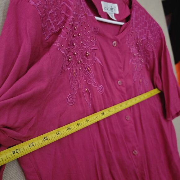 Dalin Pink Beaded Shorts And Top Matching Outfit 1X Sparkle Chic Vacation Bright - Picture 5 of 16